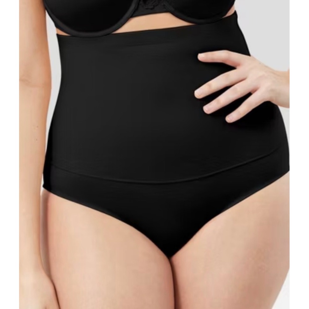 Maidenform Black Firm Control High Waist Brief Shapewear FL1854 Size Large NEW